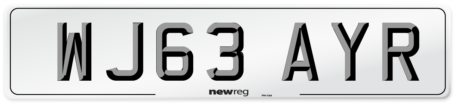 WJ63 AYR Number Plate from New Reg